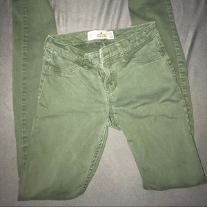 Hollister green skinny jeans